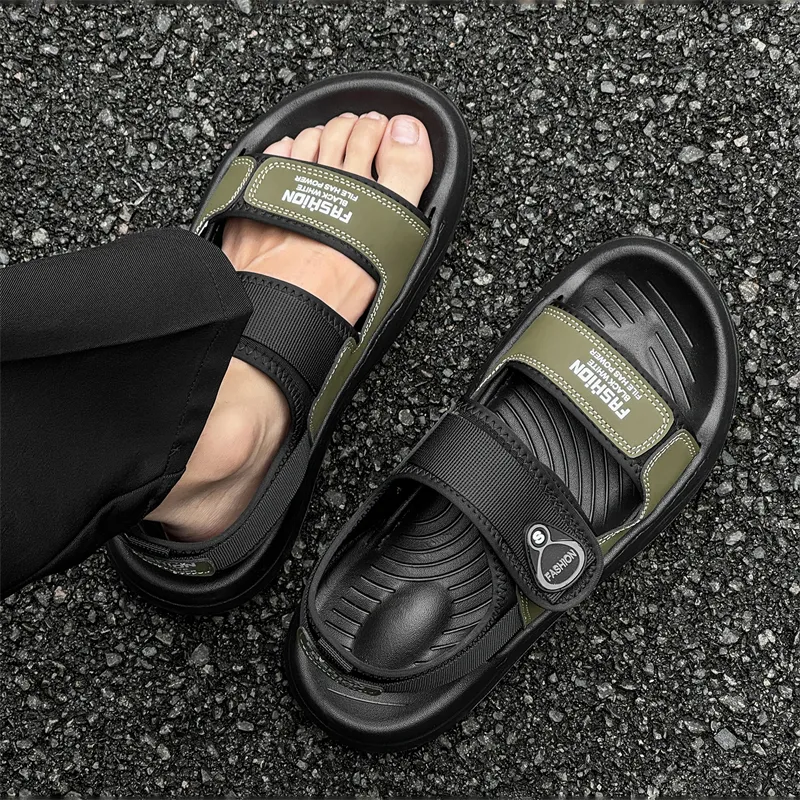 WEISHIBANGWEI Beach Sandals Men's Green-3