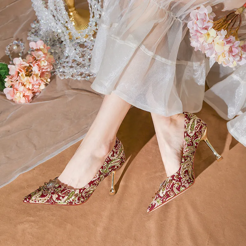 WEISHIBANGWEI Slim Heel High Heels Women's-3