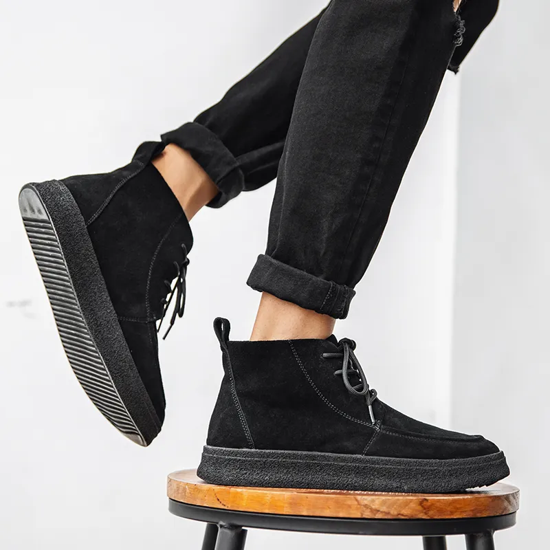 WEISHIBANGWEI Short Chelsea Boots Medium Heel Men's-70