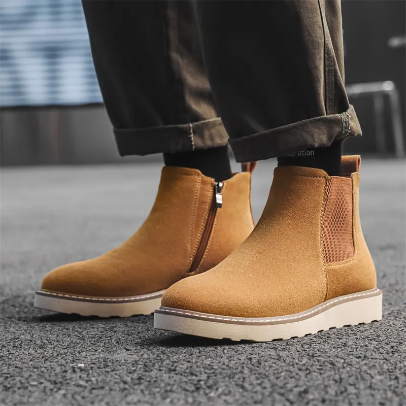 WEISHIBANGWEI Short Chelsea Boots Men's-6