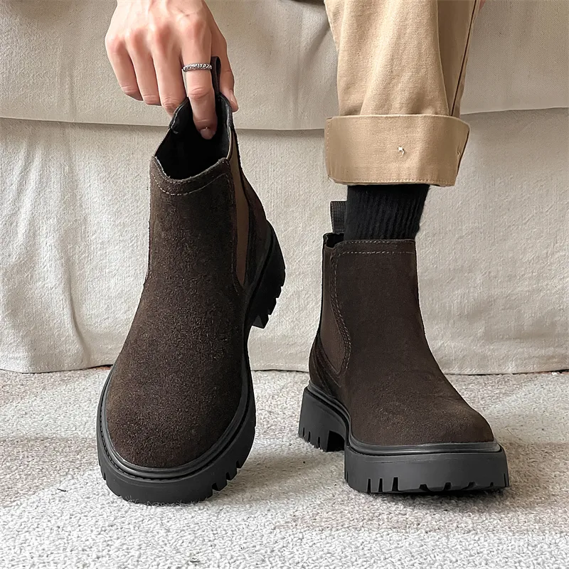 WEISHIBANGWEI Short Chelsea Boots Men's-1