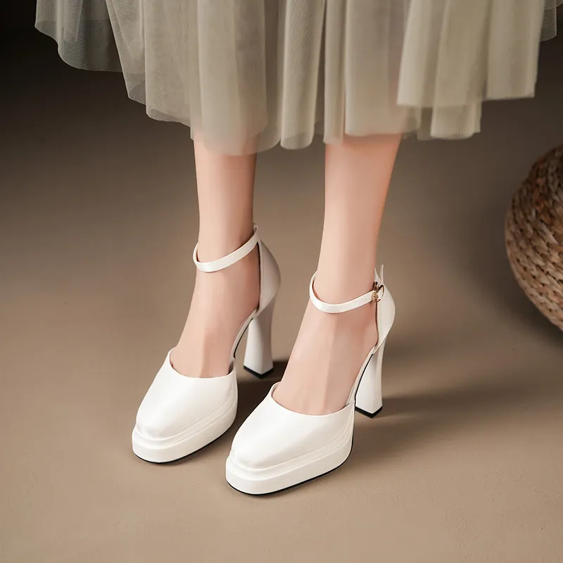 WEISHIBANGWEI Chunky Heel High Heels Women's-11