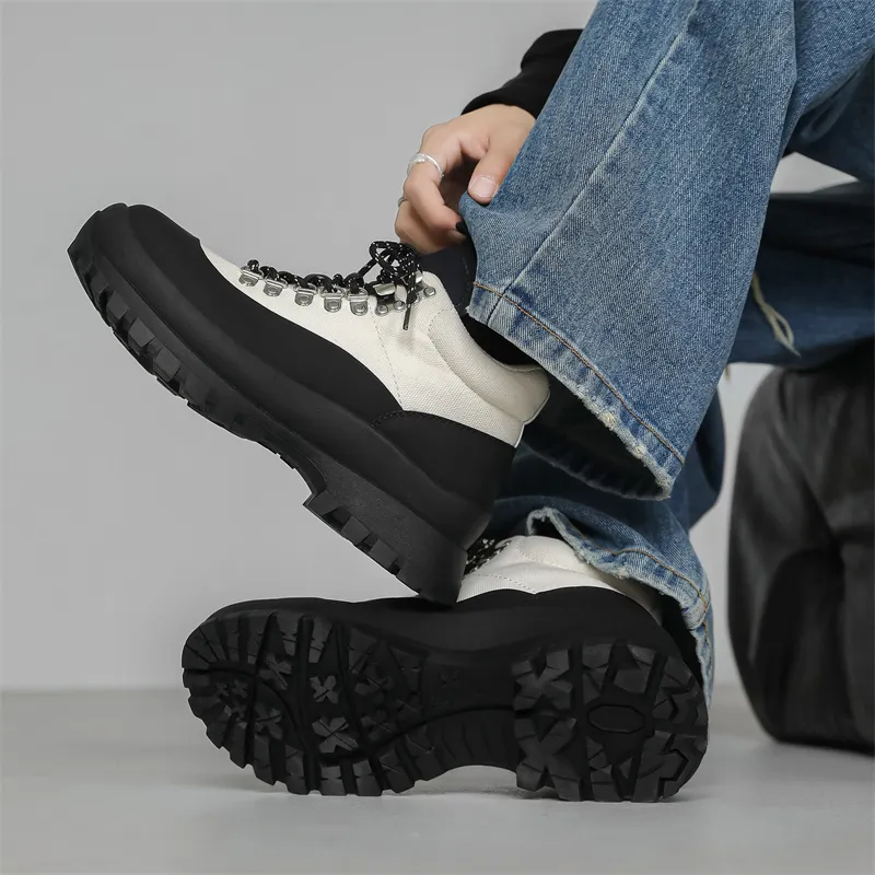 WEISHIBANGWEI Height Increasing Slip Resistant Mid Top Casual Shoes Men's-4
