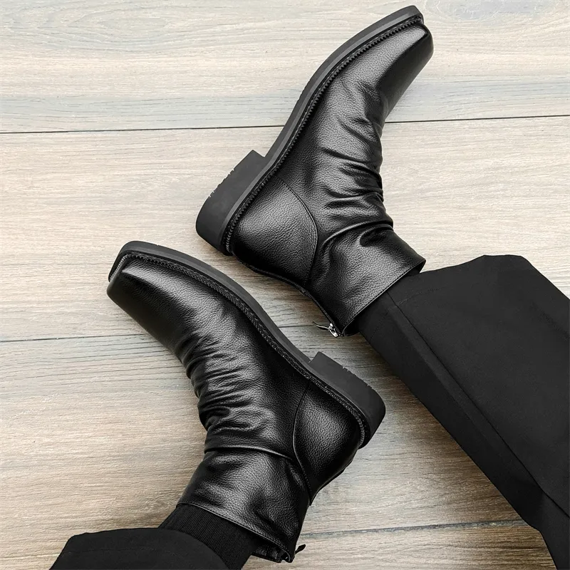 WEISHIBANGWEI Ankle Boots Unisex Black-5