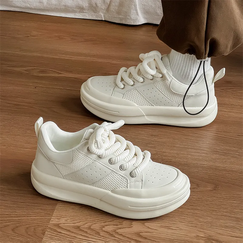 WEISHIBANGWEI Lightweight Low Top Casual Shoes Men's White-5
