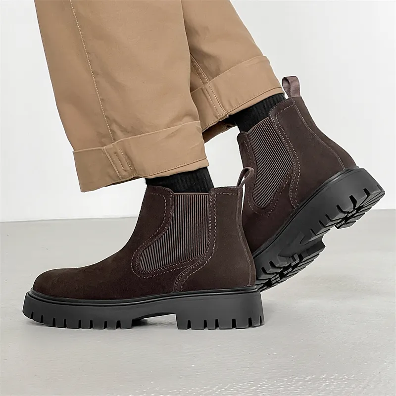 WEISHIBANGWEI Short Chelsea Boots Men's-5