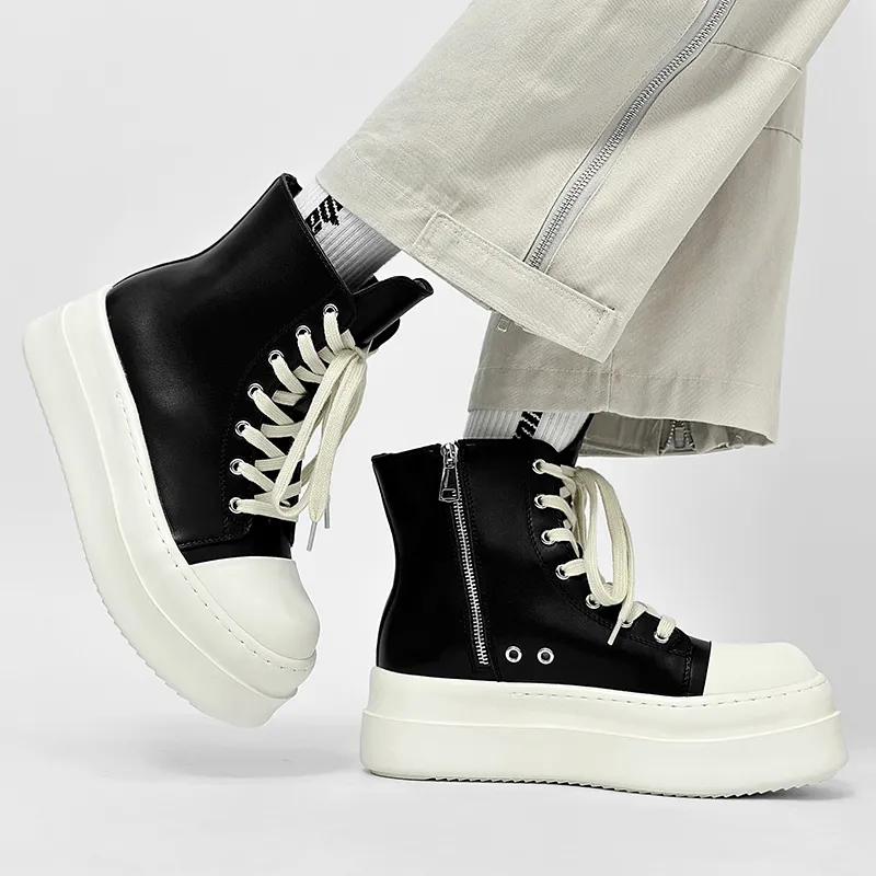 WEISHIBANGWEI Short Martin Boot Unisex Black-12