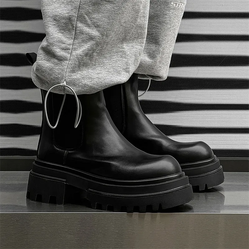 WEISHIBANGWEI Short Chelsea Boots Men's-5