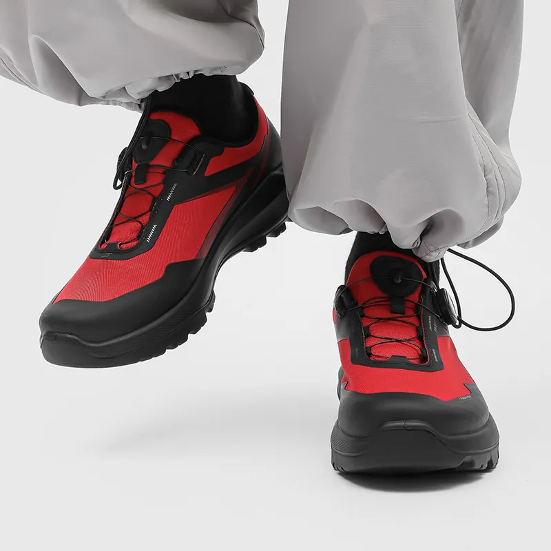 WEISHIBANGWEI Anti Slip Wear Resistant Low Top Running Shoes Men's Red-4