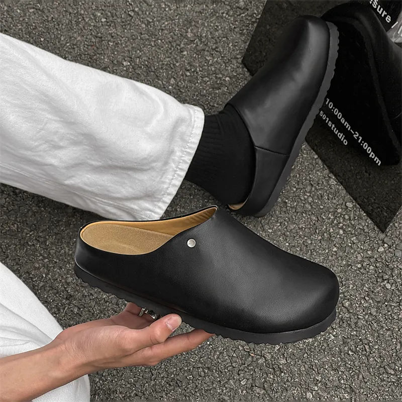 WEISHIBANGWEI Rubber Sole Closed Toe Slippers Unisex Black-1