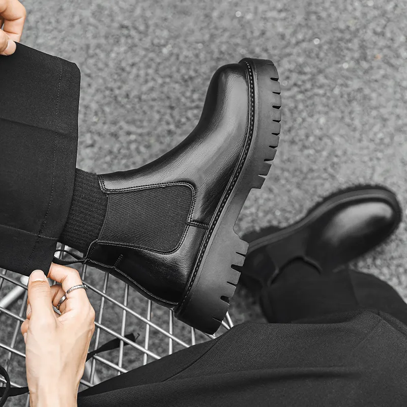 WEISHIBANGWEI Short Chelsea Boots Men's-21
