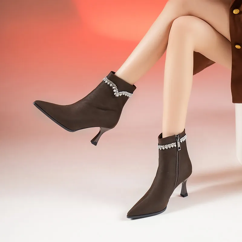 WEISHIBANGWEI Ankle Boots 7.5CM Women's-2