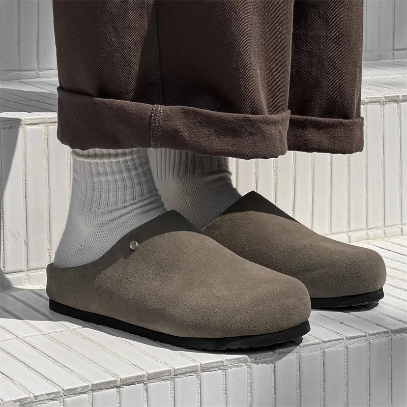 WEISHIBANGWEI Closed Toe Slippers Unisex Khaki-3