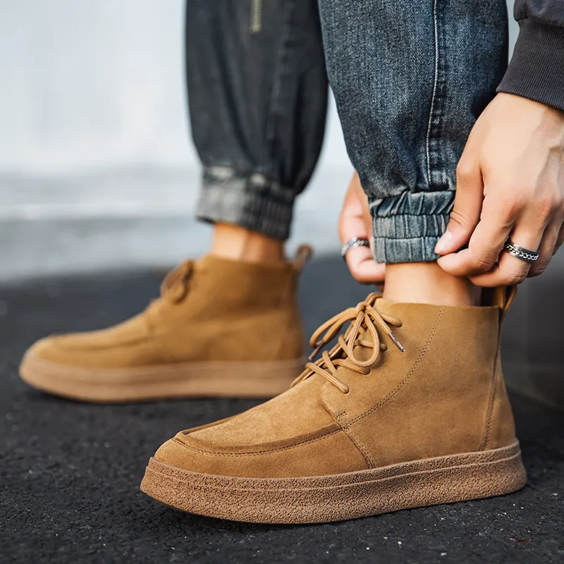 WEISHIBANGWEI Short Chelsea Boots Medium Heel Men's-51