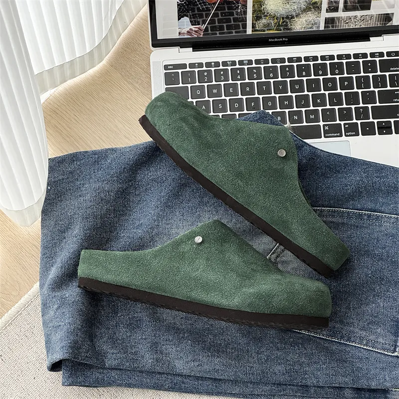 WEISHIBANGWEI Rubber Sole Closed Toe Slippers Unisex Green-9