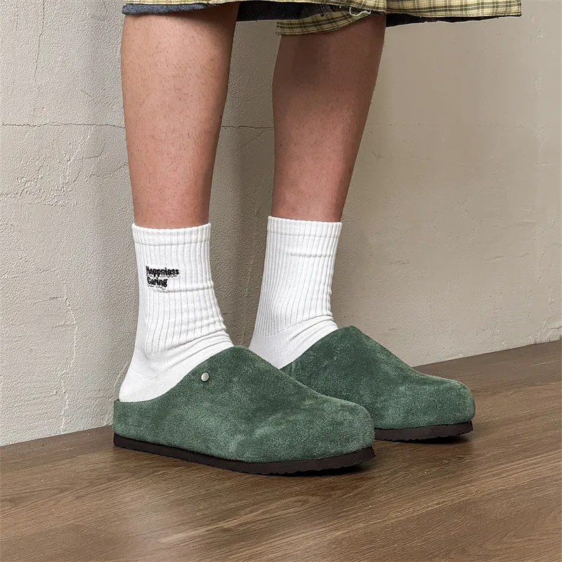 WEISHIBANGWEI Rubber Sole Closed Toe Slippers Unisex Green-1