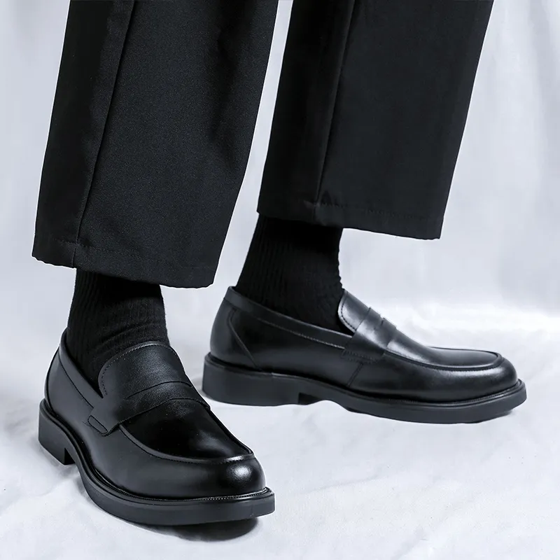 WEISHIBANGWEI Loafers Men's Black-5