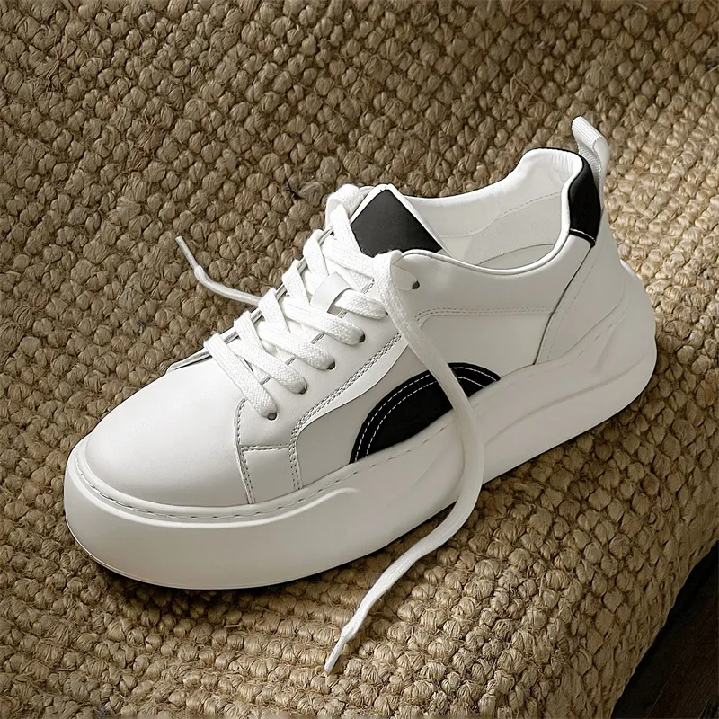 WEISHIBANGWEI Height Increasing Low Top Skateboard Shoes Men's White-1