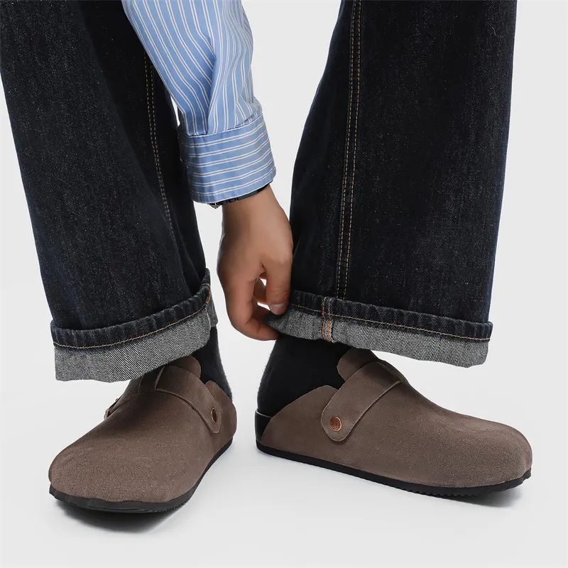 WEISHIBANGWEI Rubber Sole Closed Toe Slippers Unisex Umber-5