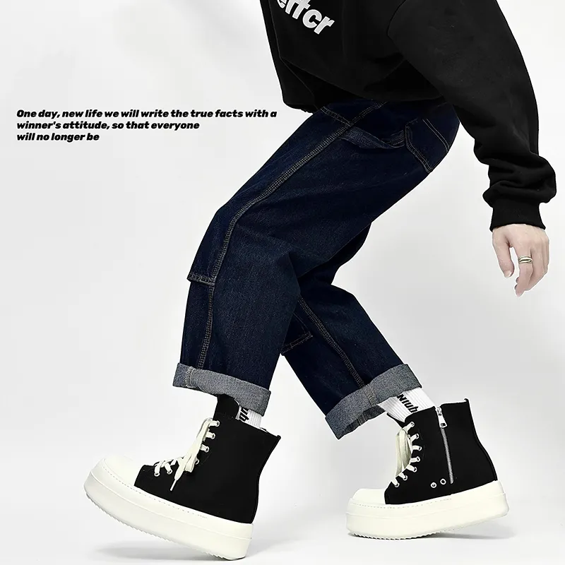 WEISHIBANGWEI Short Martin Boot Unisex Black-5