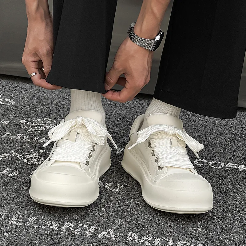 WEISHIBANGWEI Low Top Skateboard Shoes Men's White-2
