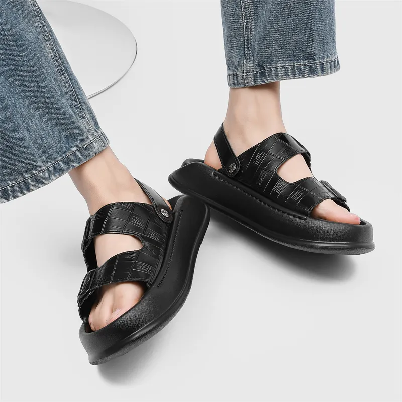 WEISHIBANGWEI Beach Sandals Men's Black-6