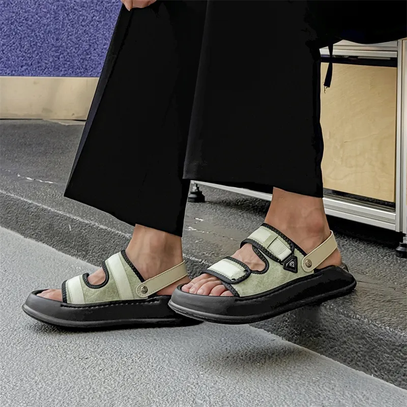 WEISHIBANGWEI Beach Sandals Men's Apple Green-5
