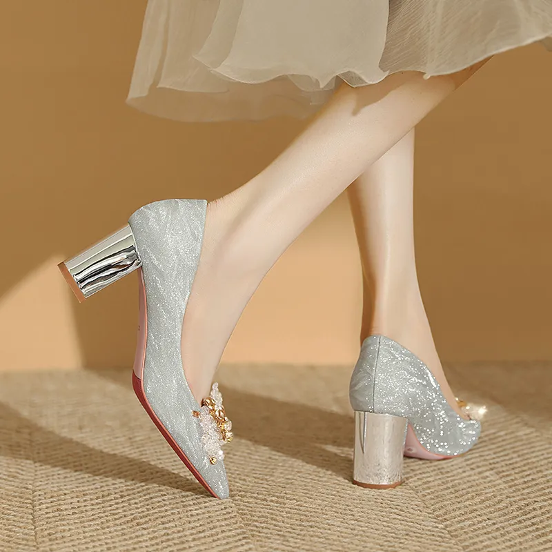 WEISHIBANGWEI Chunky Heel High Heels Women's-12