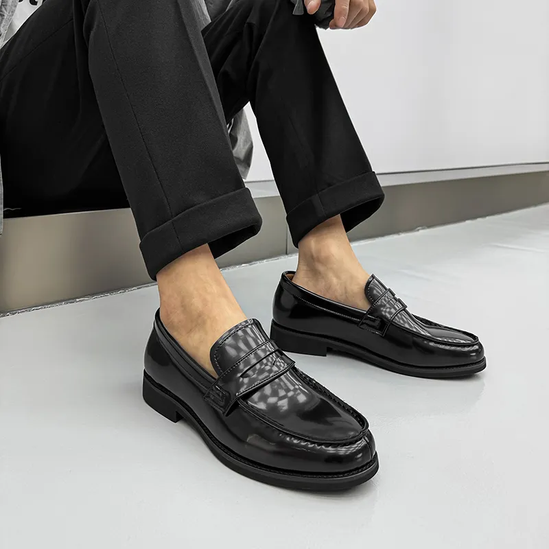 WEISHIBANGWEI Loafers Men's Black-6