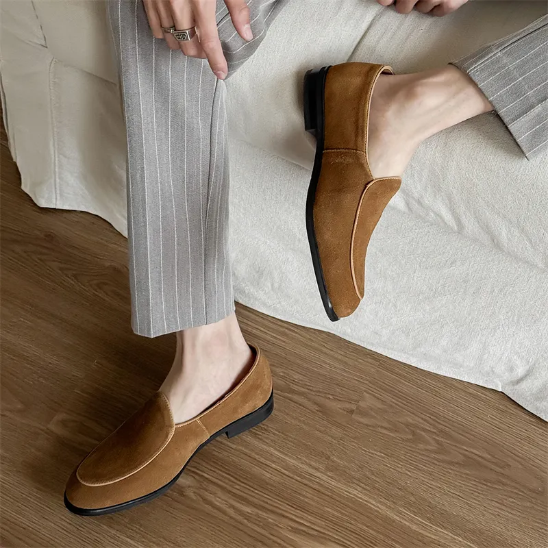 WEISHIBANGWEI Loafers Men's Yellow-6