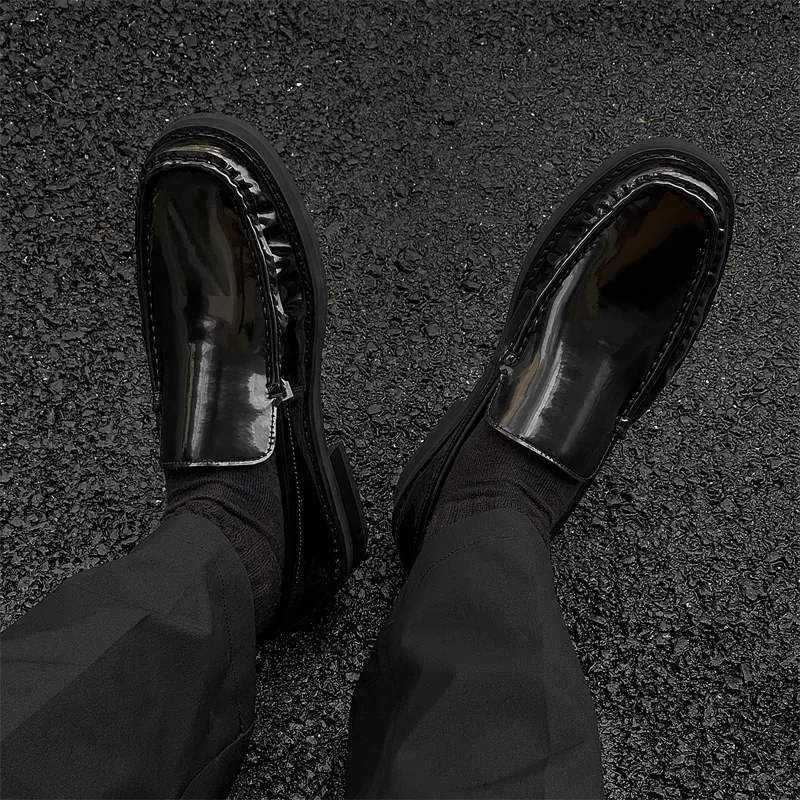 WEISHIBANGWEI Loafers Men's Black-3