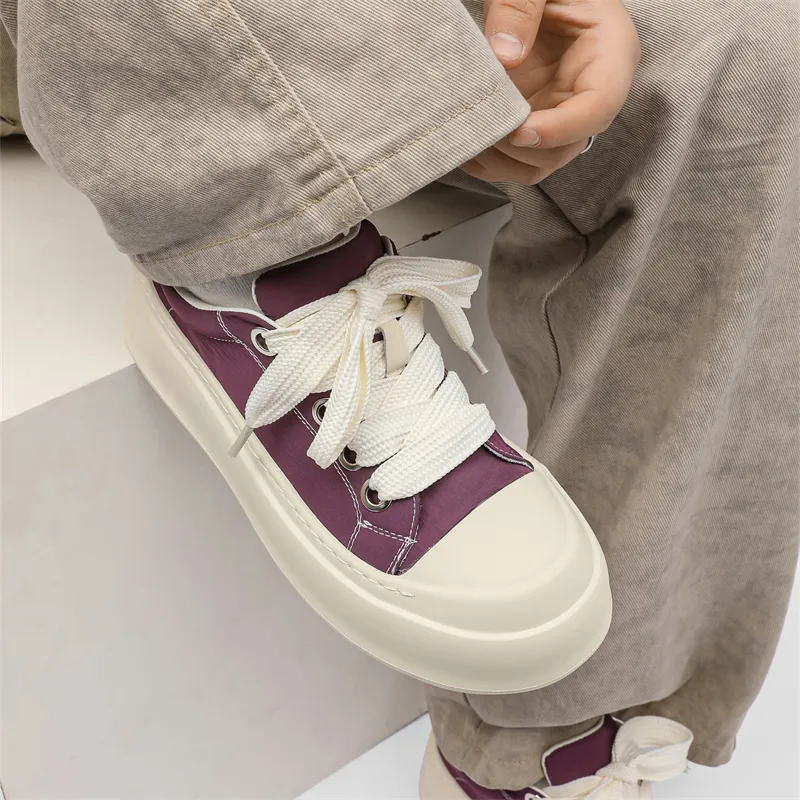 WEISHIBANGWEI Height Increasing Low Top Skateboard Shoes Men's Purple-6