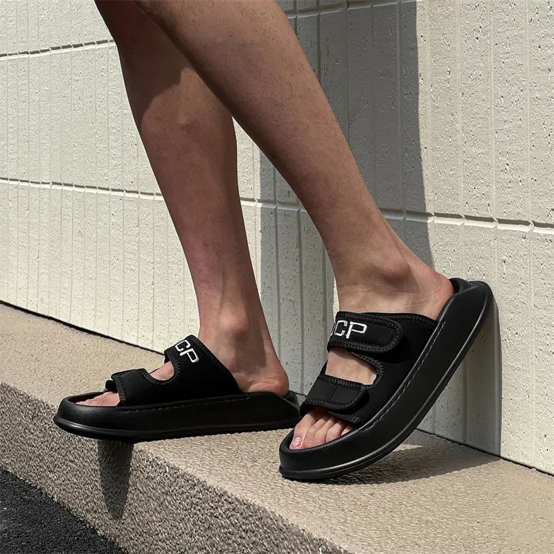 WEISHIBANGWEI Slip Resistant Odor Resistant Slide Slippers Men's Black-5