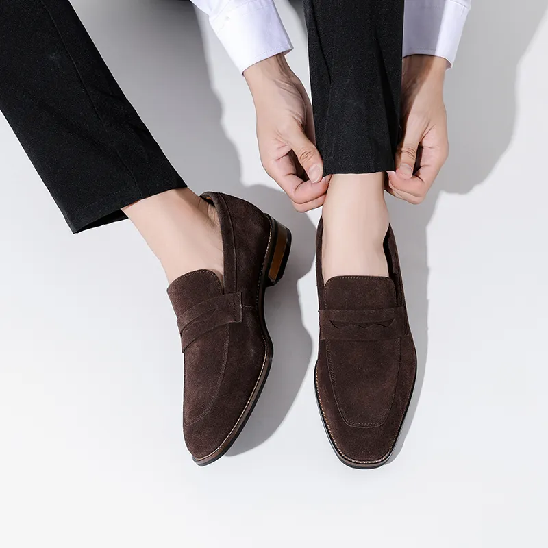 WEISHIBANGWEI Loafers Men's Dark Brown-7