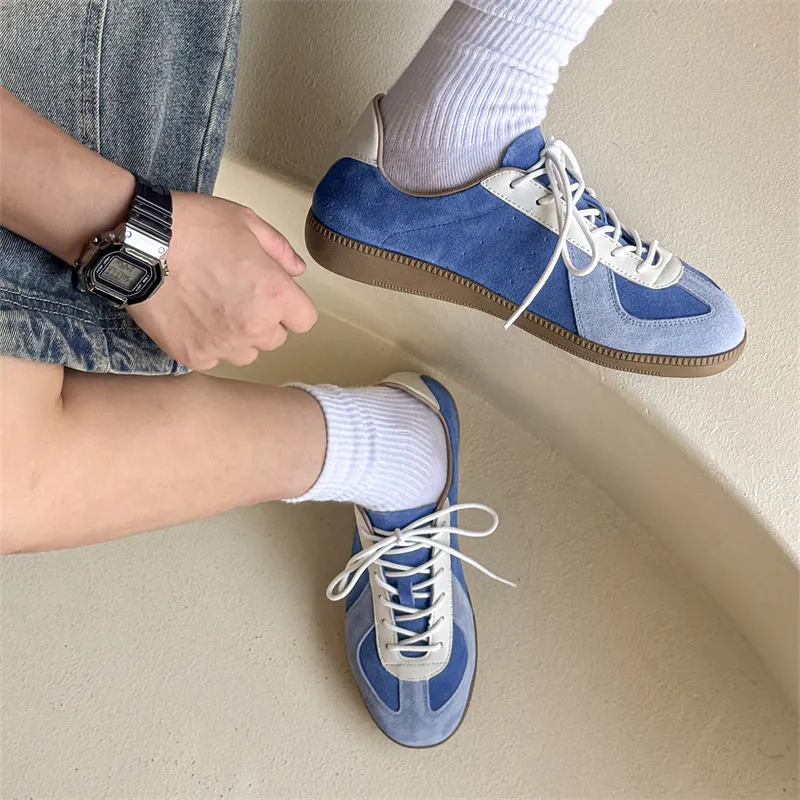 WEISHIBANGWEI Low Top Skateboard Shoes Men's Blue-4