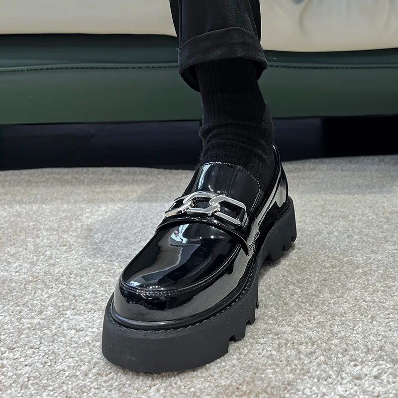 WEISHIBANGWEI Loafers Men's Black-6