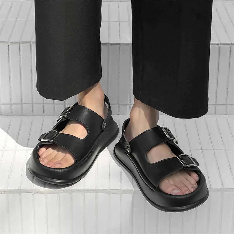 WEISHIBANGWEI Beach Sandals Men's Black-6