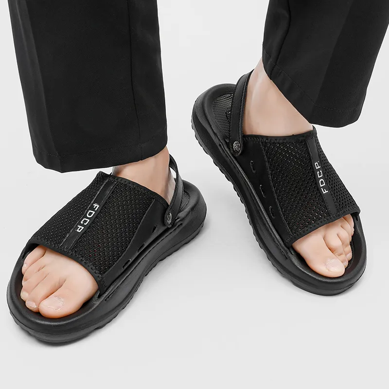 WEISHIBANGWEI Beach Sandals Men's Black-6