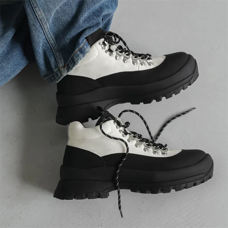 WEISHIBANGWEI Height Increasing Slip Resistant Mid Top Casual Shoes Men's-1