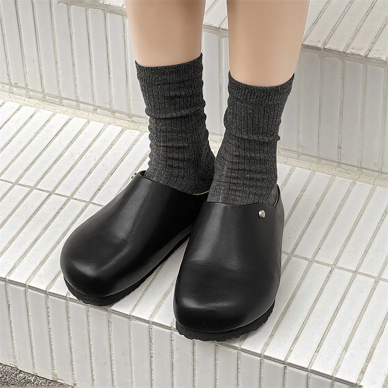 WEISHIBANGWEI Rubber Sole Closed Toe Slippers Unisex Black-9