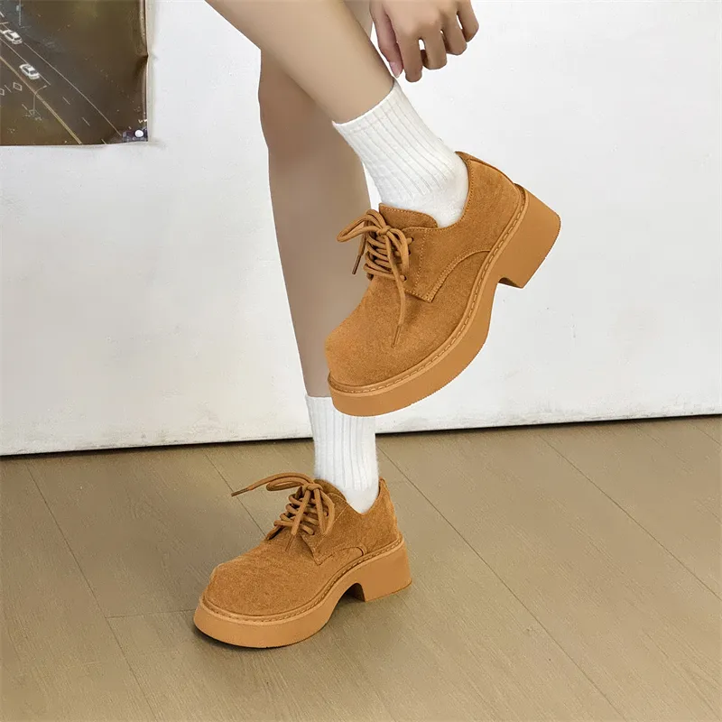 WEISHIBANGWEI Casual Single Shoes Women's Yellow-4
