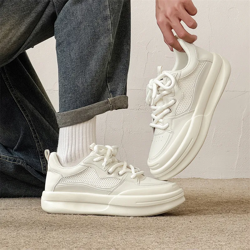 WEISHIBANGWEI Low Top Skateboard Shoes Men's White-2