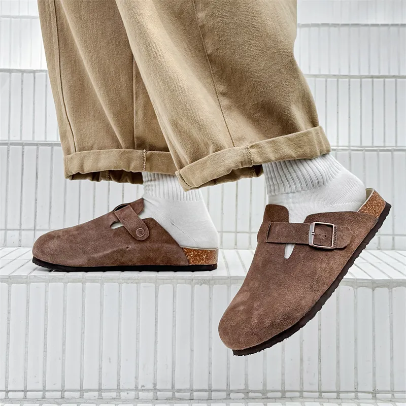 WEISHIBANGWEI Rubber Sole Closed Toe Slippers Unisex Brown-3