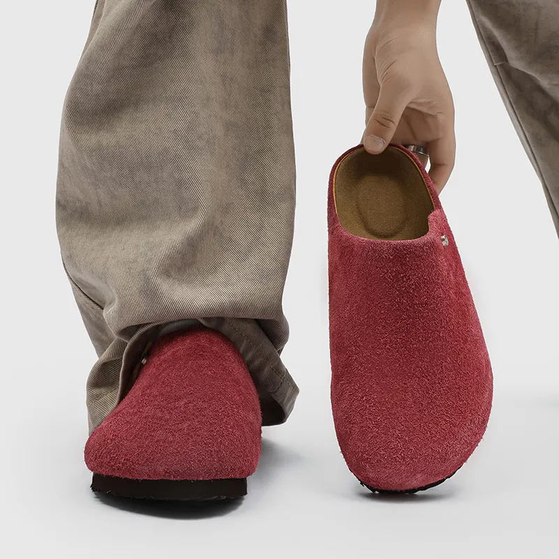 WEISHIBANGWEI Rubber Sole Slip Resistant Closed Toe Slippers Unisex Red-6