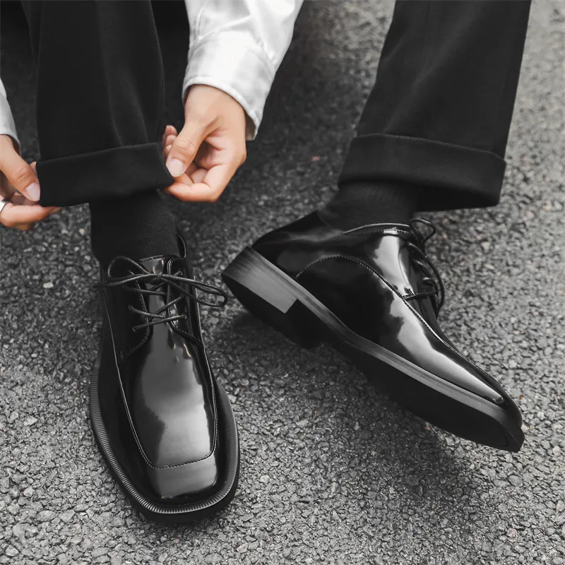 WEISHIBANGWEI Dress Shoes Men's Black-4