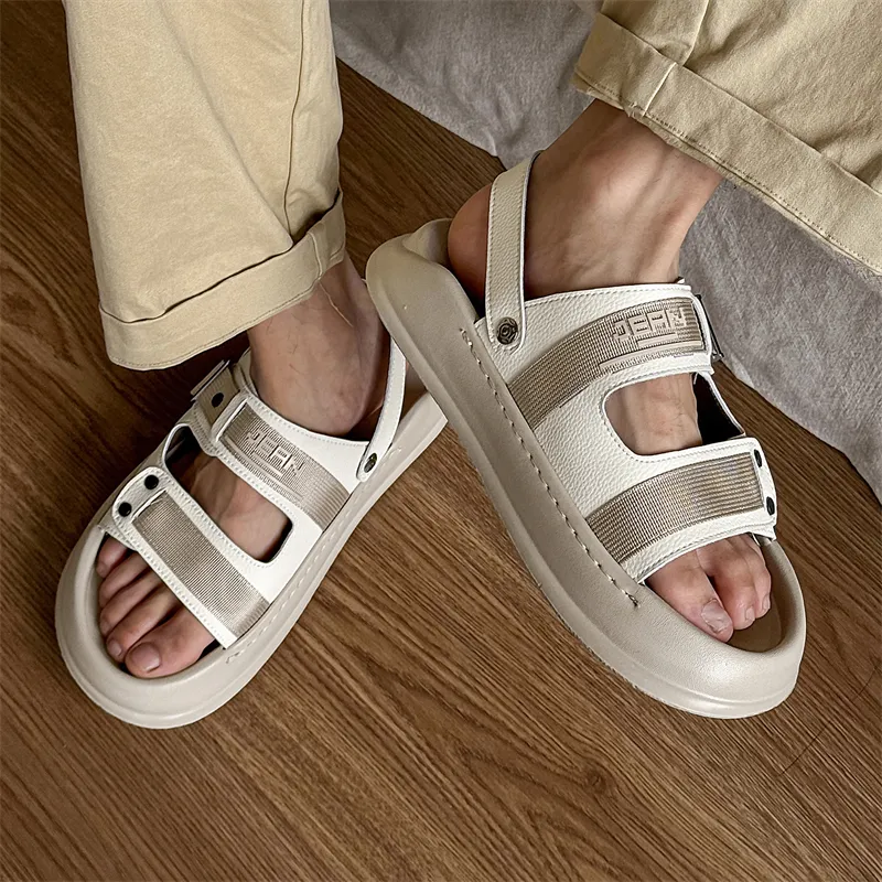 WEISHIBANGWEI Beach Sandals Men's White-6