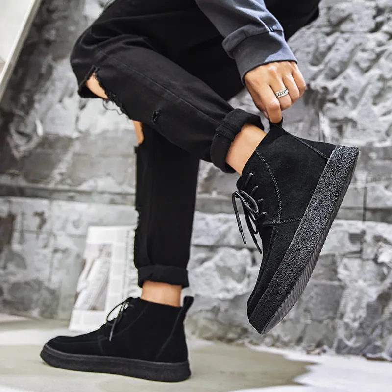 WEISHIBANGWEI Short Chelsea Boots Medium Heel Men's-66