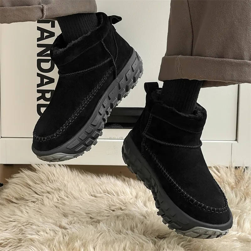 WEISHIBANGWEI Warm Slip Resistant Short Snow Boots Unisex-12