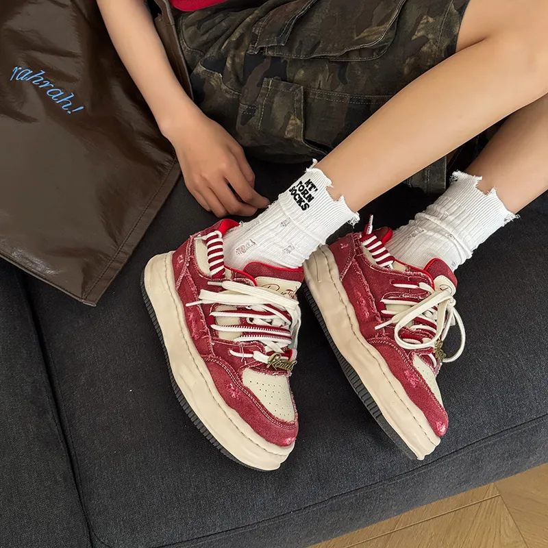 WEISHIBANGWEI Canvas Shoes Unisex Red-1
