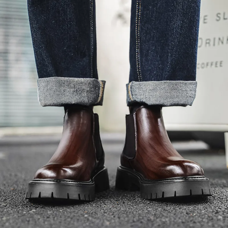 WEISHIBANGWEI Short Chelsea Boots Men's-12